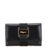 サルヴァトーレフェラガモ ヴァラ 6連 キーケース ブラック レザー レディース Salvatore Ferragamo 【中古】